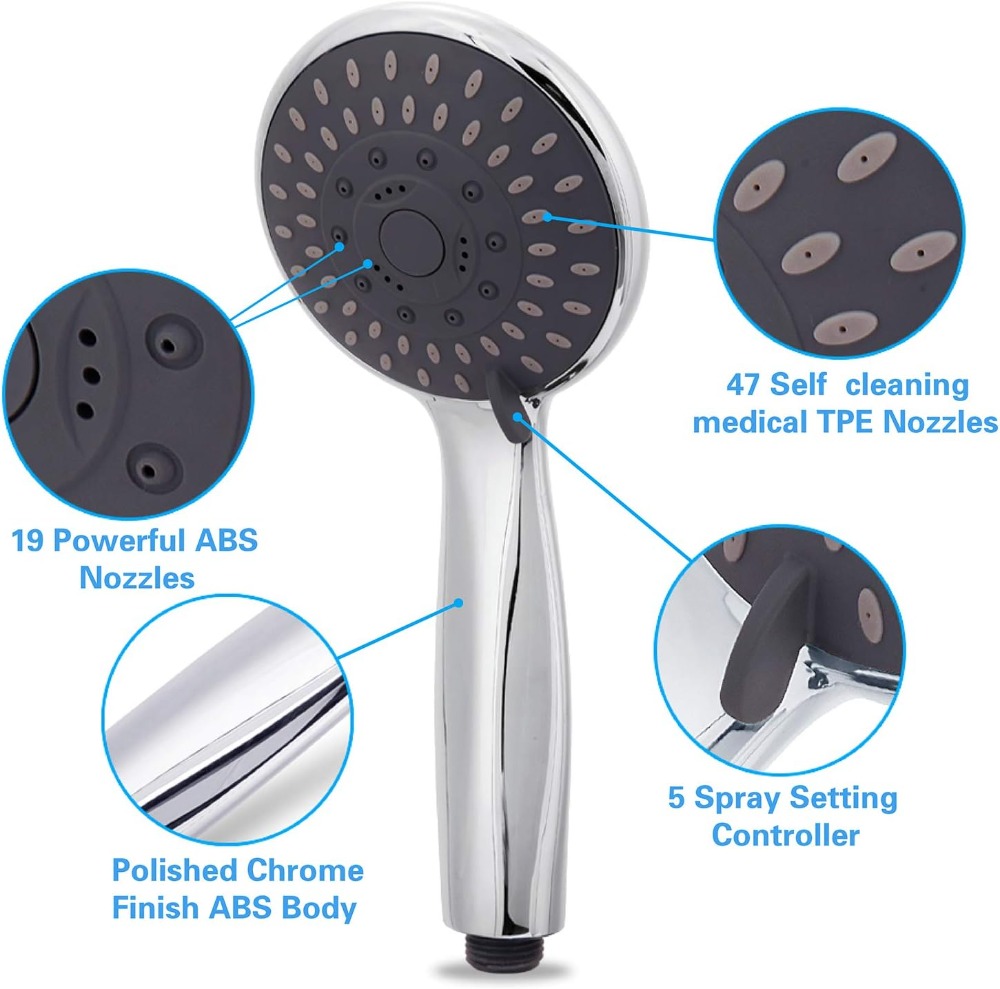 5-Setting High Pressure Handhe - High Pressure Shower Head Handheld ulasan dan harga