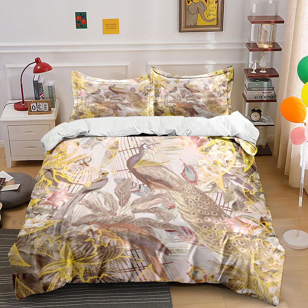 Vintage Peacock Birdcage Beddi - Aesthetic Floral Duvet Cover ulasan dan harga