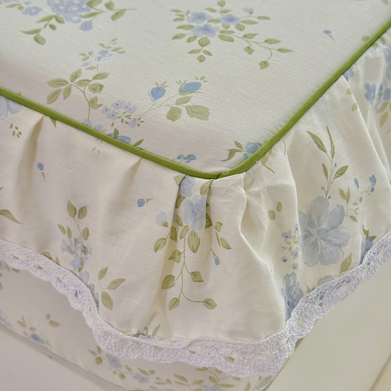 100% Cotton Floral Printed Ruf - Fitted Bed Sheets Deep Pocket ulasan dan harga
