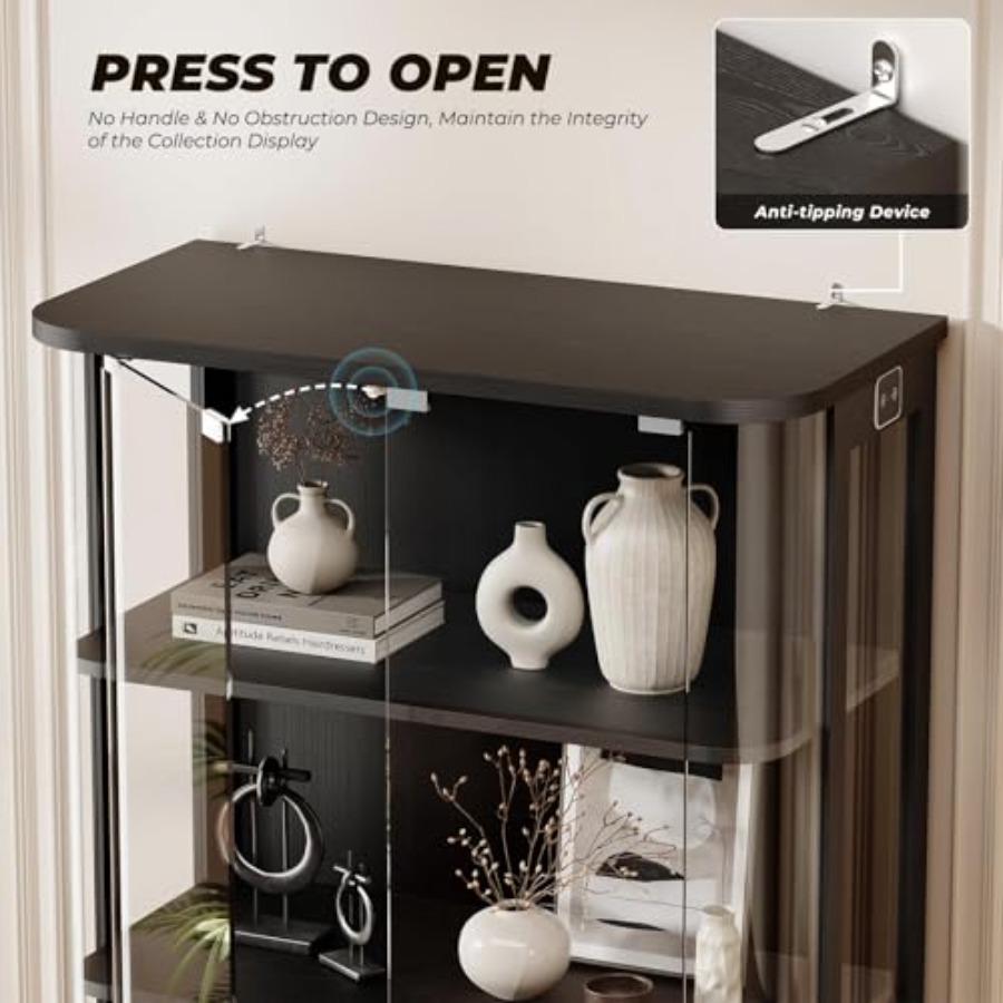 3-Tier Rounded Display Cabinet - Lighting ulasan dan harga