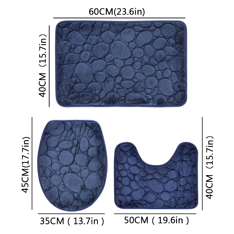 3PCS/Set Bath Mats Nonslip Sof - Quick Dry Diatomite Bath Mat ulasan dan harga