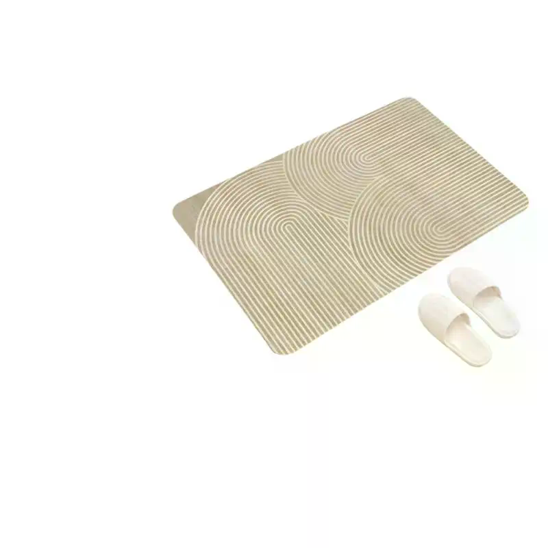 Beige Striped Diatomite Bath M - Quick Dry Diatomite Bath Mat ulasan dan harga