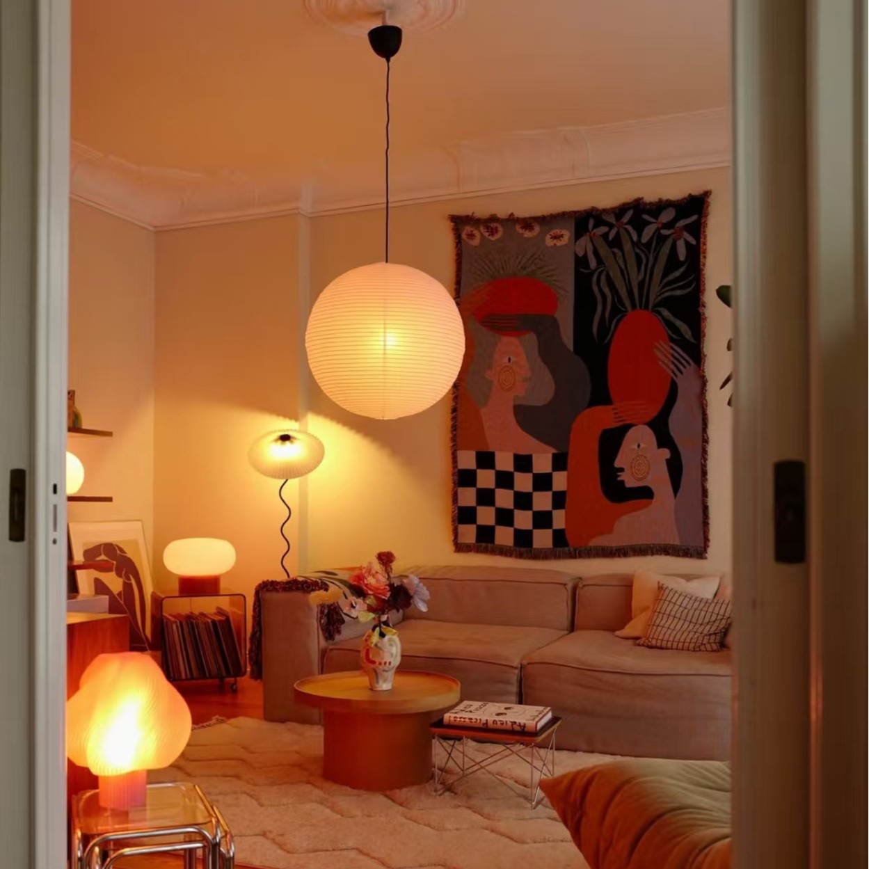 Modern Abstract Art Tapestry B - Boho Throw Blanket Fringe ulasan dan harga