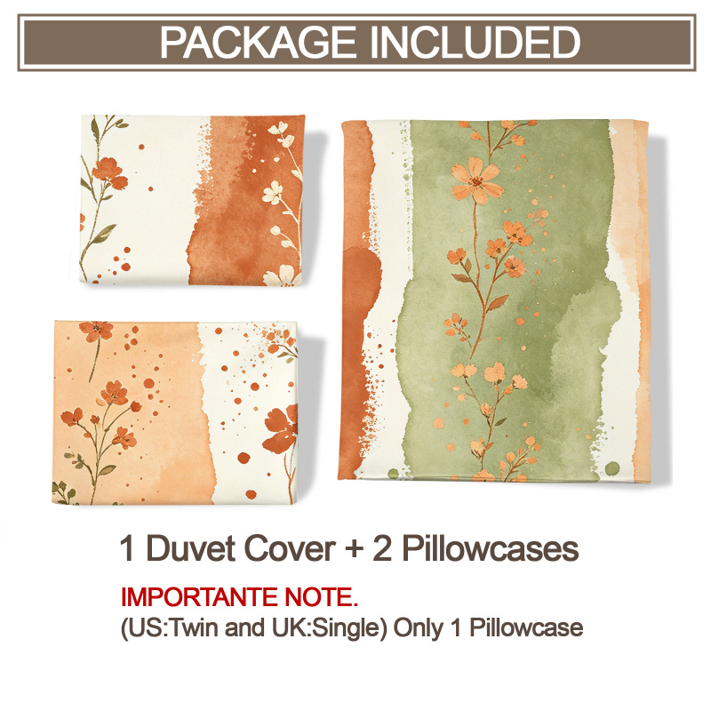 Duvet Cover Watercolor Striped - Aesthetic Floral Duvet Cover ulasan dan harga