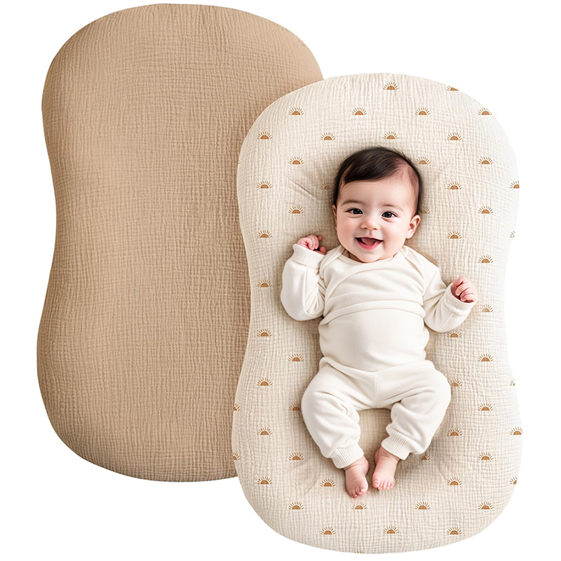 2PCS Baby Lounger Cover Muslin - Muslin Cotton Bedspread ulasan dan harga