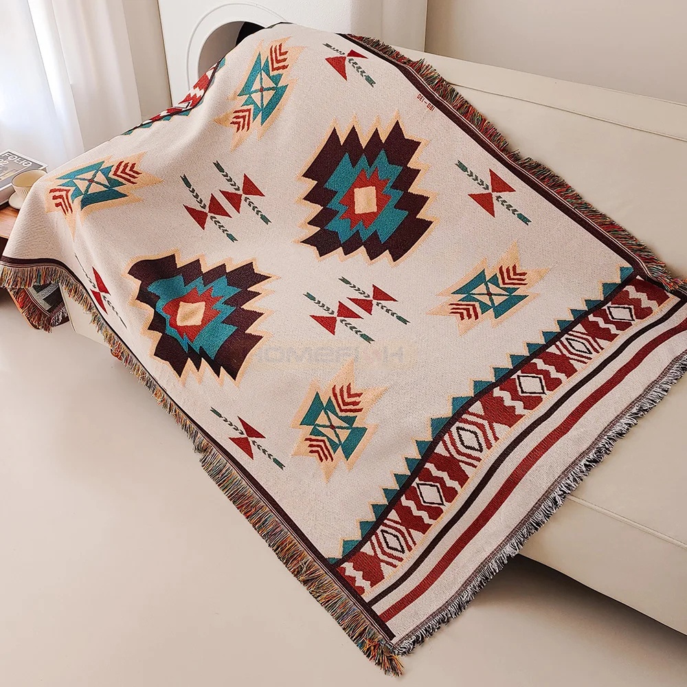 Aztec Blanket Oversized Boho T - Boho Throw Blanket Fringe ulasan dan harga