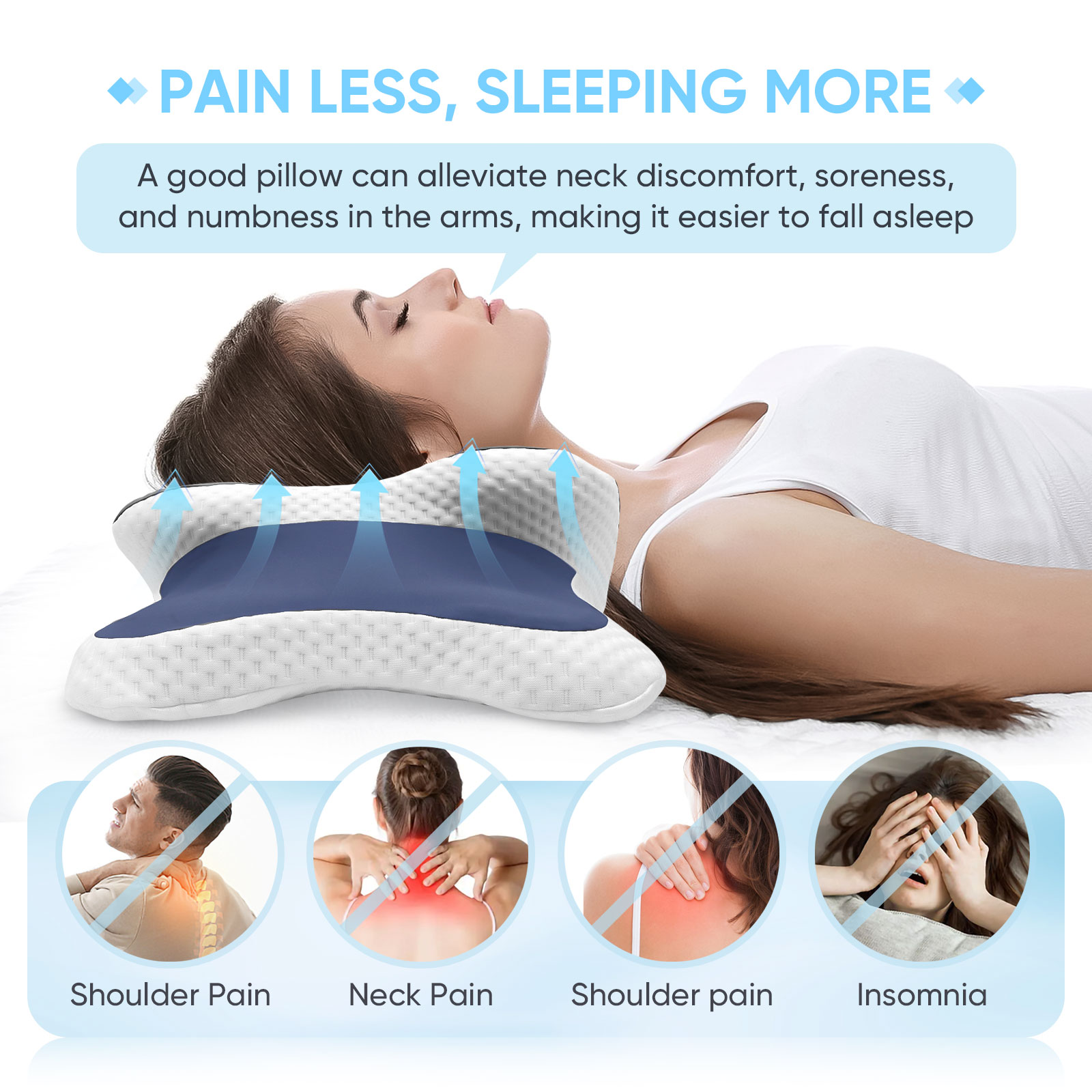 Memory Foam Pillow Cervical Pi - Memory Foam Orthopedic Pillow Neck Pain ulasan dan harga