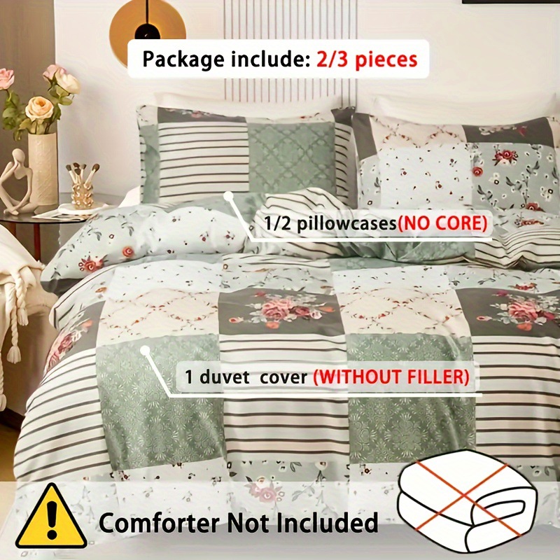 2/3PCS Green Floral Duvet Cove - Aesthetic Floral Duvet Cover ulasan dan harga