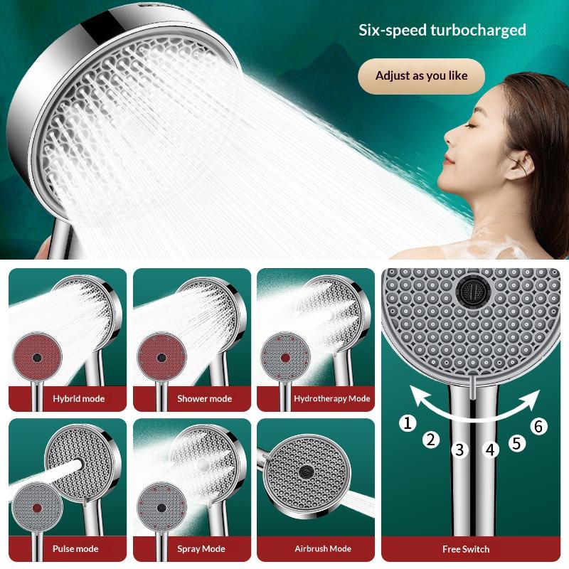 New 6 Modes Adjustable Handhel - High Pressure Shower Head Handheld ulasan dan harga