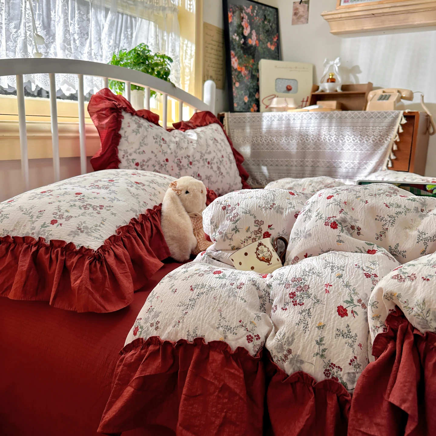 French Vintage Aesthetic Beddi - Aesthetic Floral Duvet Cover ulasan dan harga