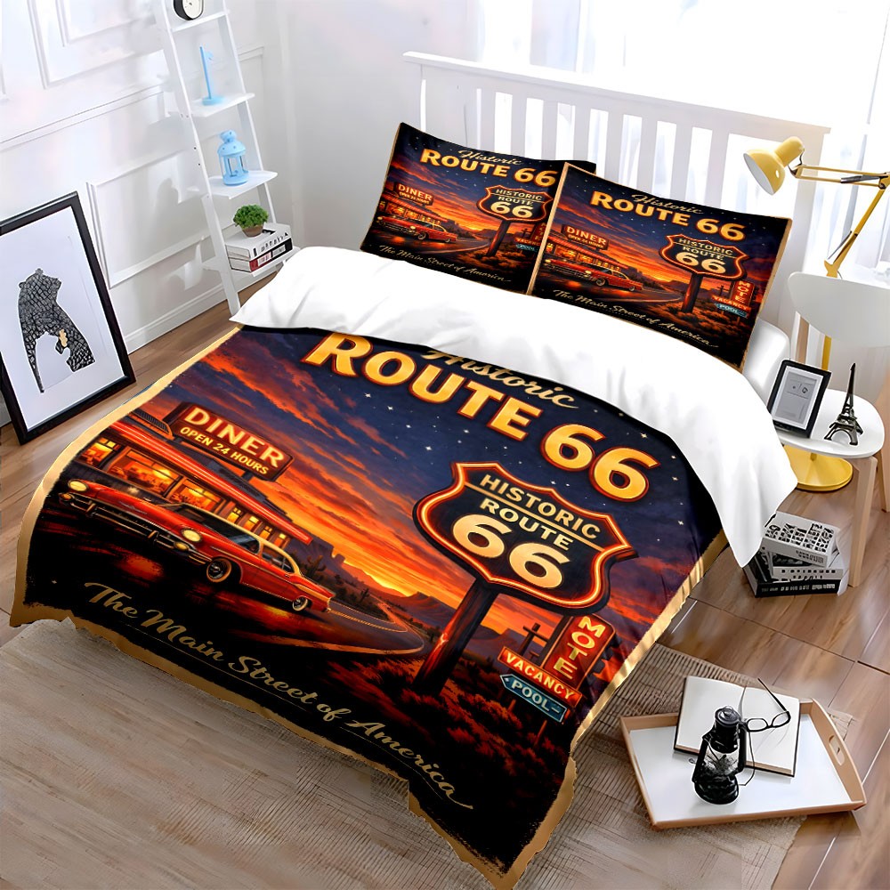 Nostalgic Night on Route 66 Pa - Duvet Cover Sets With Zipper ulasan dan harga