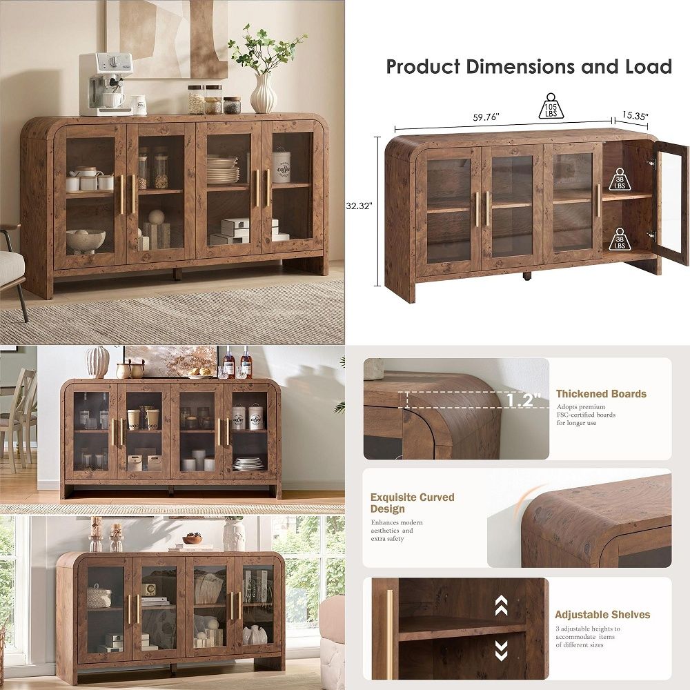 Sideboard Buffet Cabinet with  - Storage & Organization ulasan dan harga