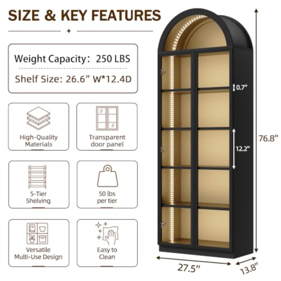 Arch display cabinet for livin - Lighting ulasan dan harga