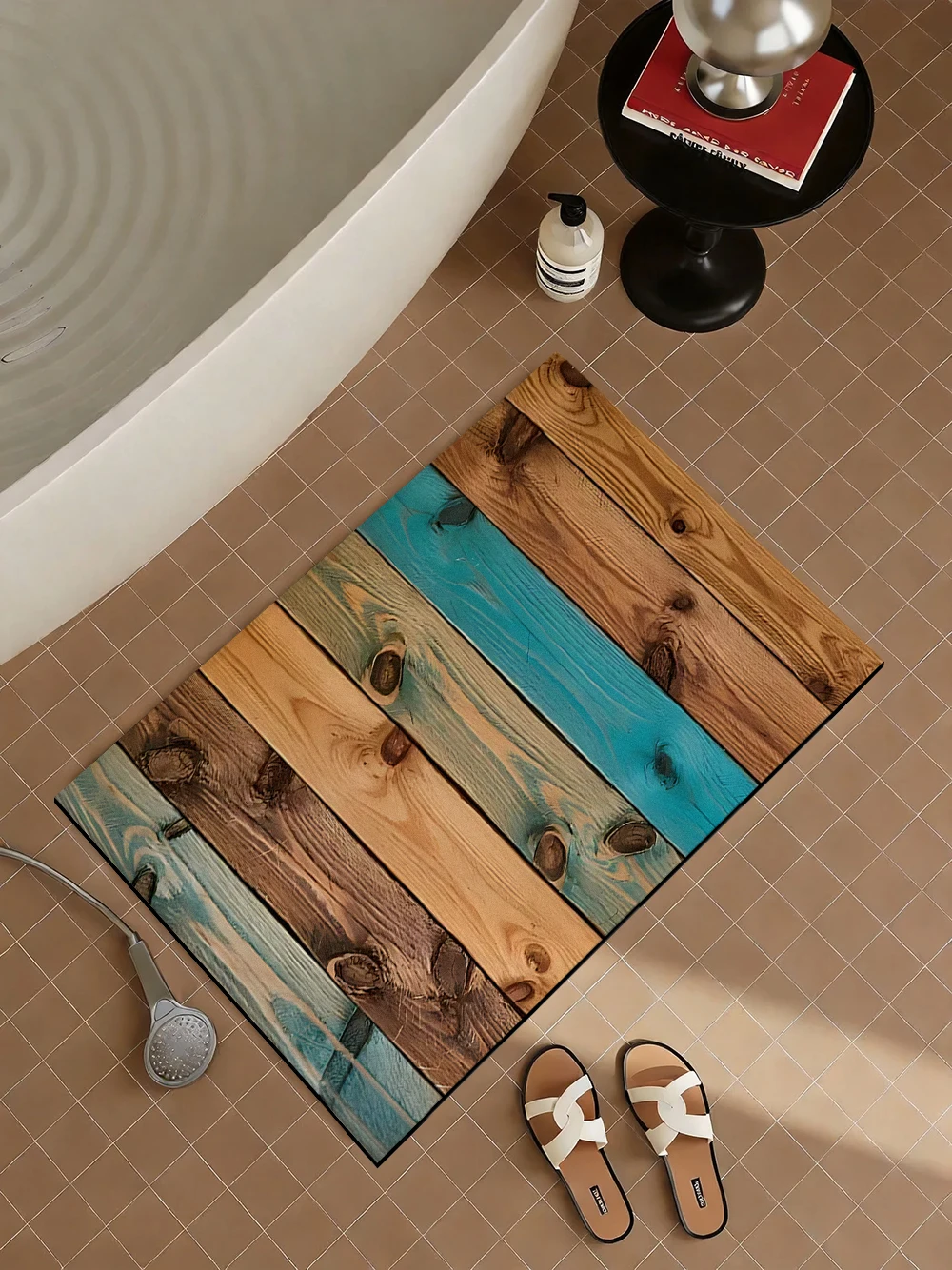 Vintage Reclaimed Wood Diatomi - Quick Dry Diatomite Bath Mat ulasan dan harga