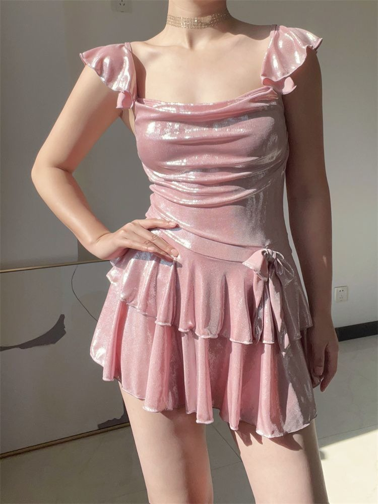 Flattering Shiny Pink Swimwear - Bath ulasan dan harga